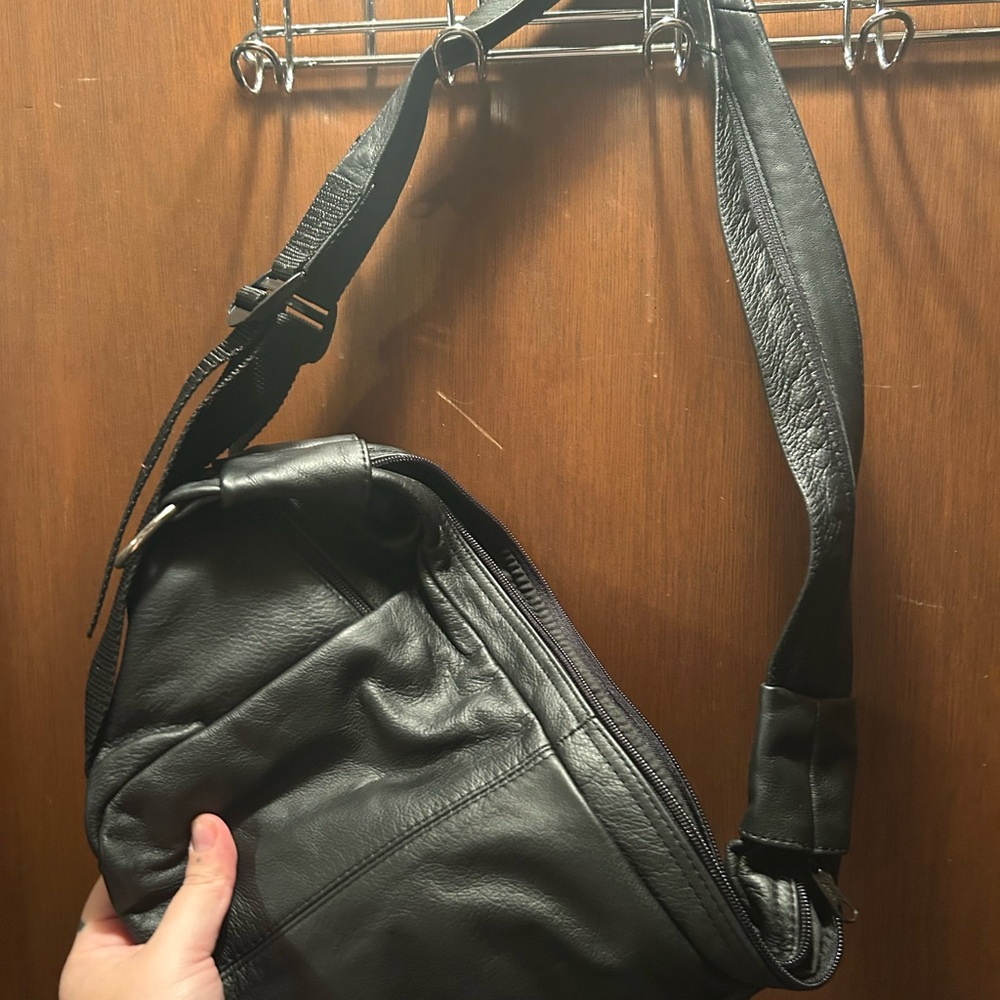 Black Leather Men's Bag